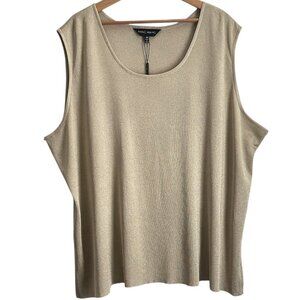 Ming Wang Women Minimalist Classic Sleeveless Knit Tank Top Size 3X Quiet Luxury